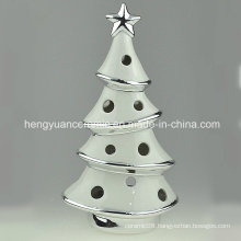 Spot Goods! Ion Plating Christmas Tree Shaped Candle Holders Ceramic